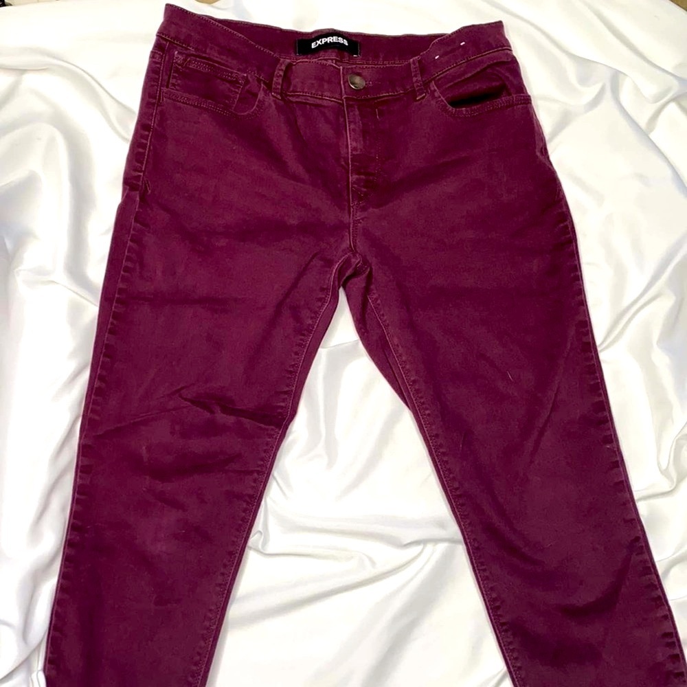 Express Jeans with pockets Red Maroon Size 8 Regular